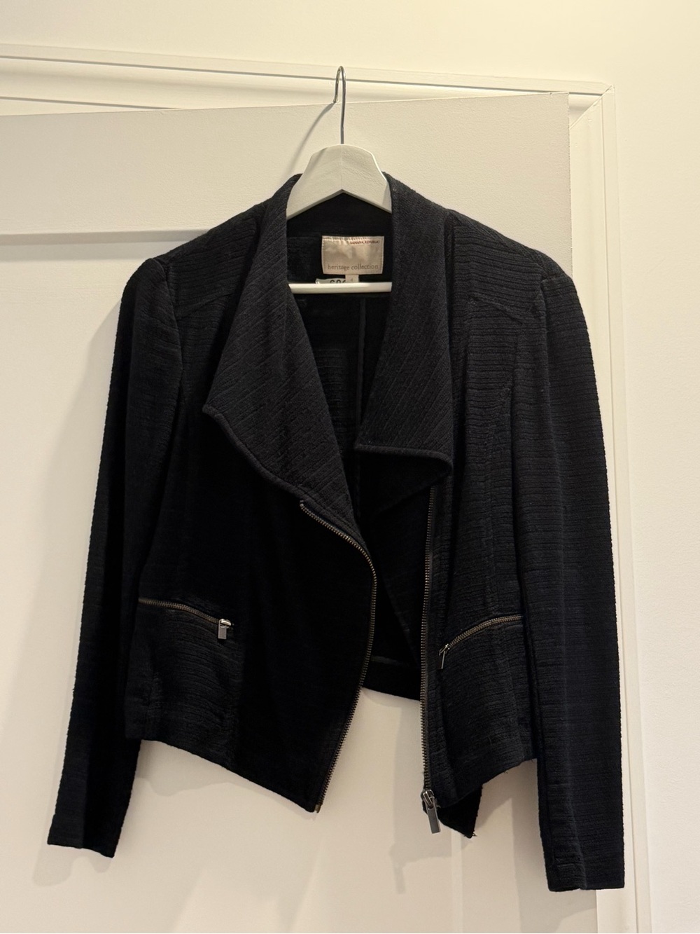 Banana Republic Black Asymmetrical Zip Blazer